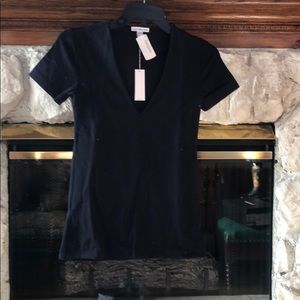 James Perse Short Sleeve V-Neck Top